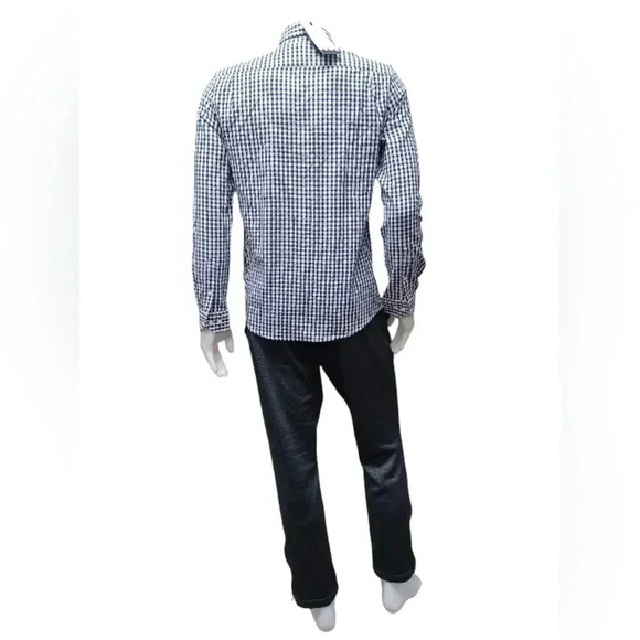 Peter Werth NWT 100% Cotton L/S Button Down Shirt Black and  White Size Small - Picture 3 of 8